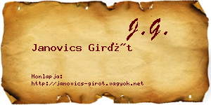 Janovics Girót névjegykártya